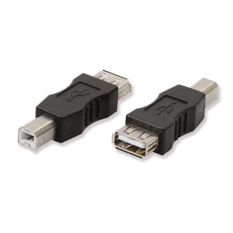 2 Pack USB 2.0 A Female to USB B Print Male Adapter Converter