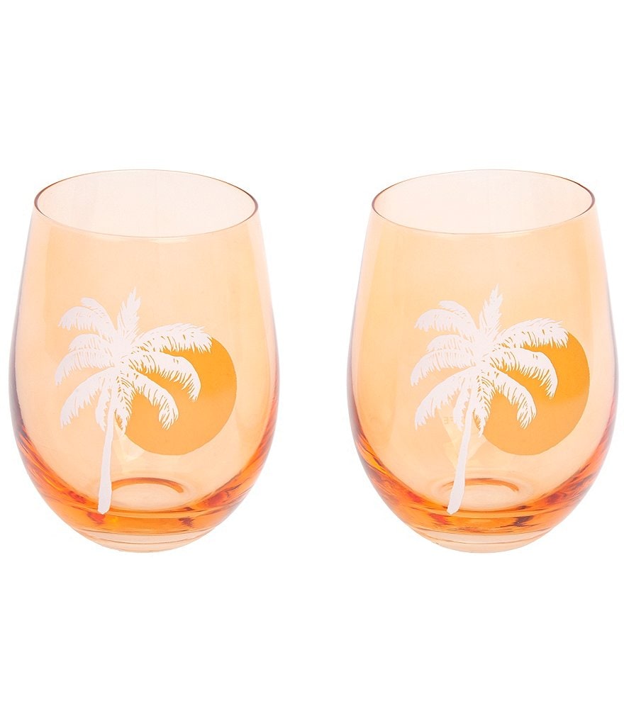 Sunnylife Cheers Stemless Glass Tumblers