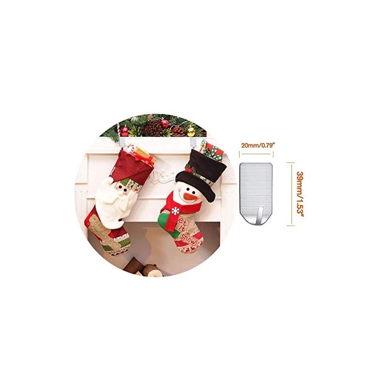 Adhesive Hooks Waterproof Stainless Steel Hat Hooks for Wall Hanging Towel, Robe, Purse, Keys, Hats Nails Free Multi-Function Sticky Wall Hangers-8 Pack