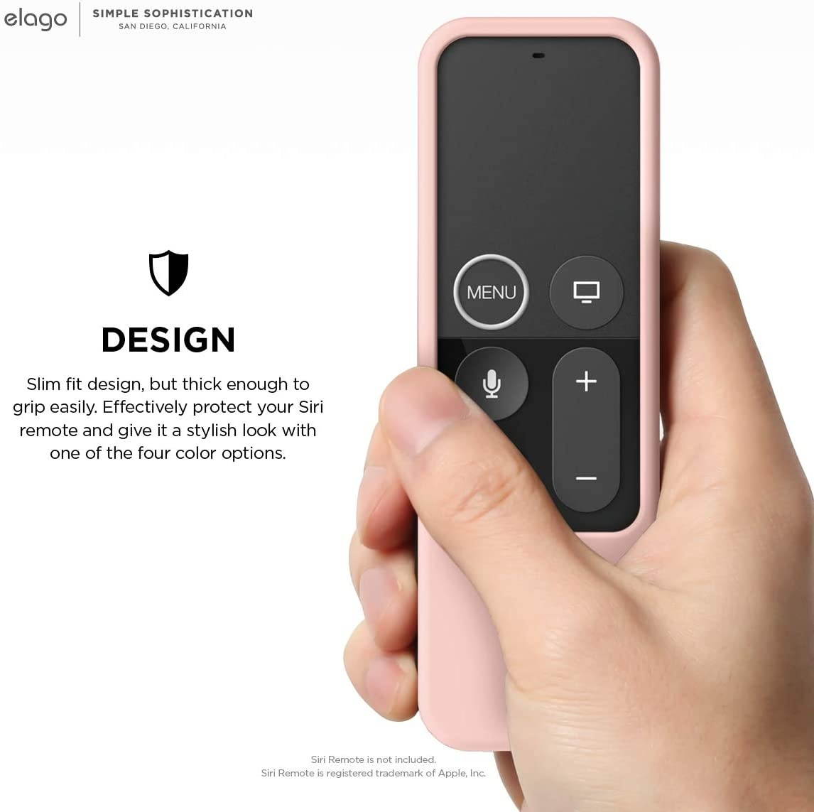 elago R2 Slim Case Compatible with Apple TV Siri Remote 1st Generation (Sand Pink) - Slim Design, Scratch-Free Silicone, Shock Absorption, Full Access