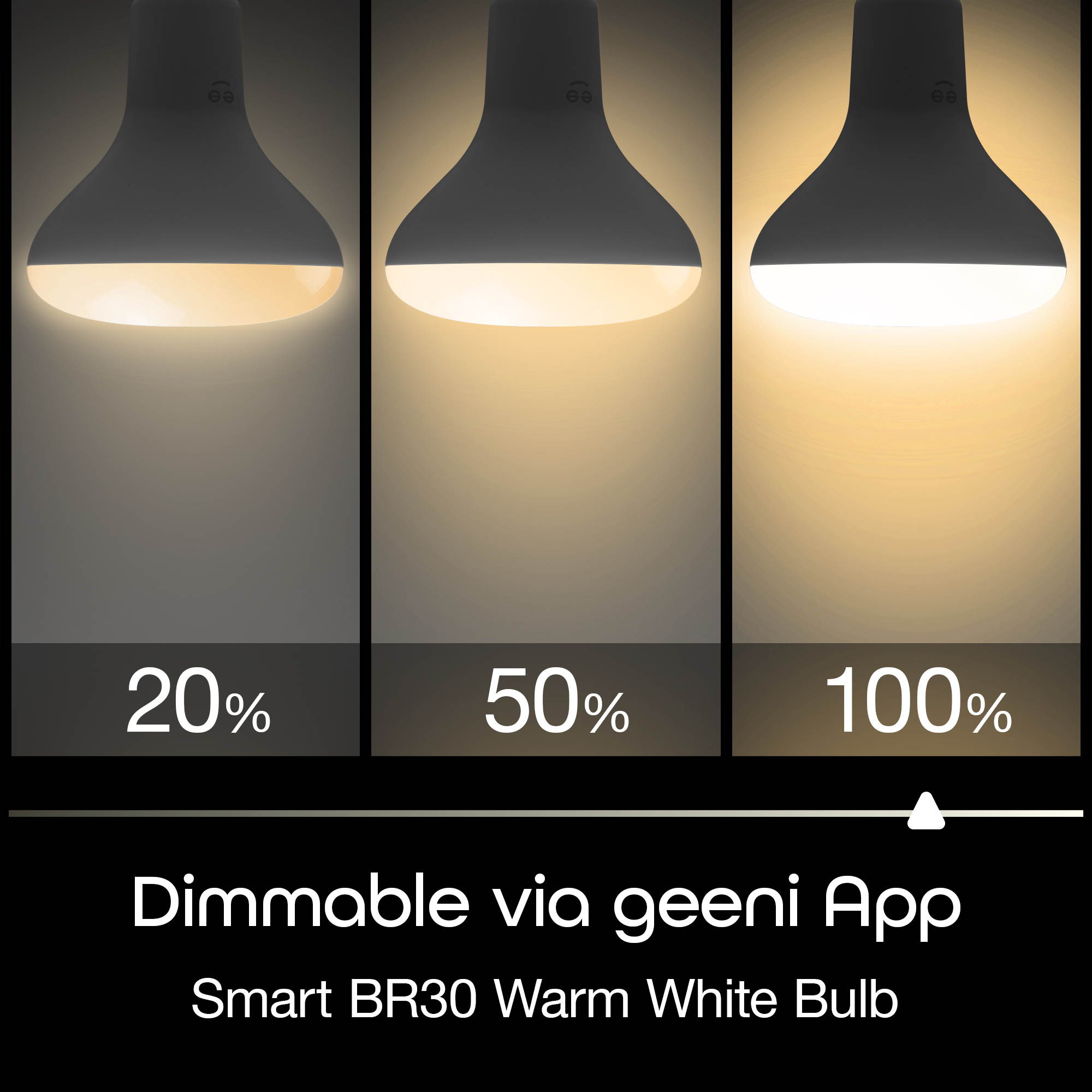 LUX DROP 65W Equivalent Warm White BR30 Smart Dimmable and Adjustable LED Light Bulb