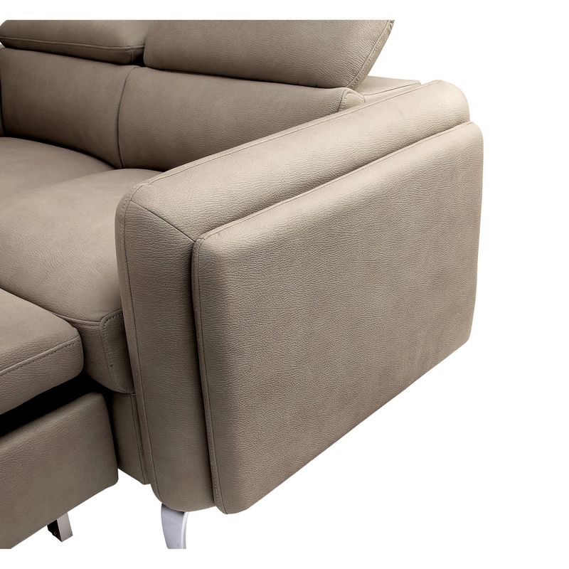 5pc French Seamed Sectional Mona Abstract Gray - Project 62™