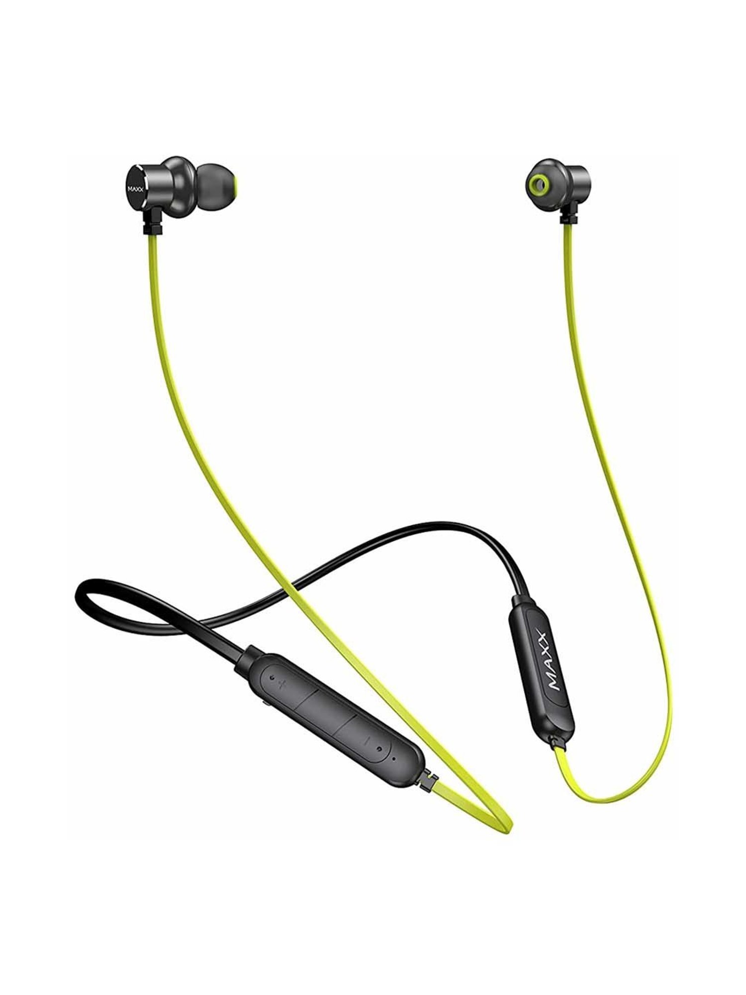 Maxx NX9 Wireless Neckband with Rapid Charge (Black/Green)
