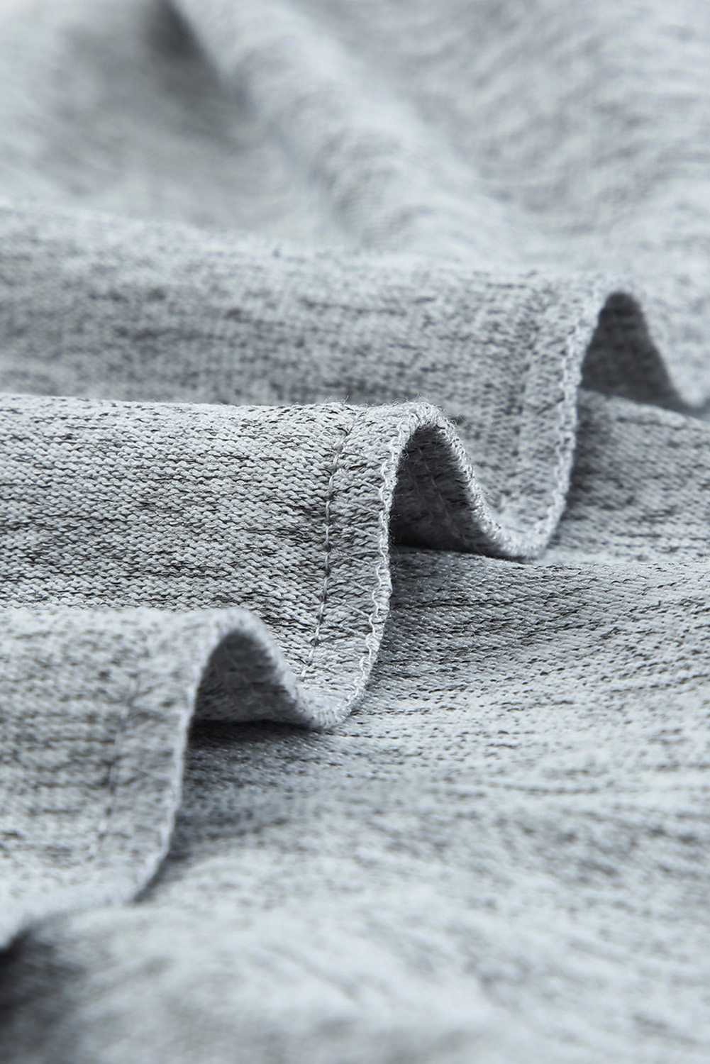 Blank Sweatshirt - Gray Loose Fit Long Sleeve One Shoulder Top Customized