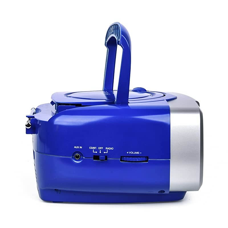 Portable CD Player - Programmable Boombox, AM/FM Radio, Bluetooth Blue CDB23BT