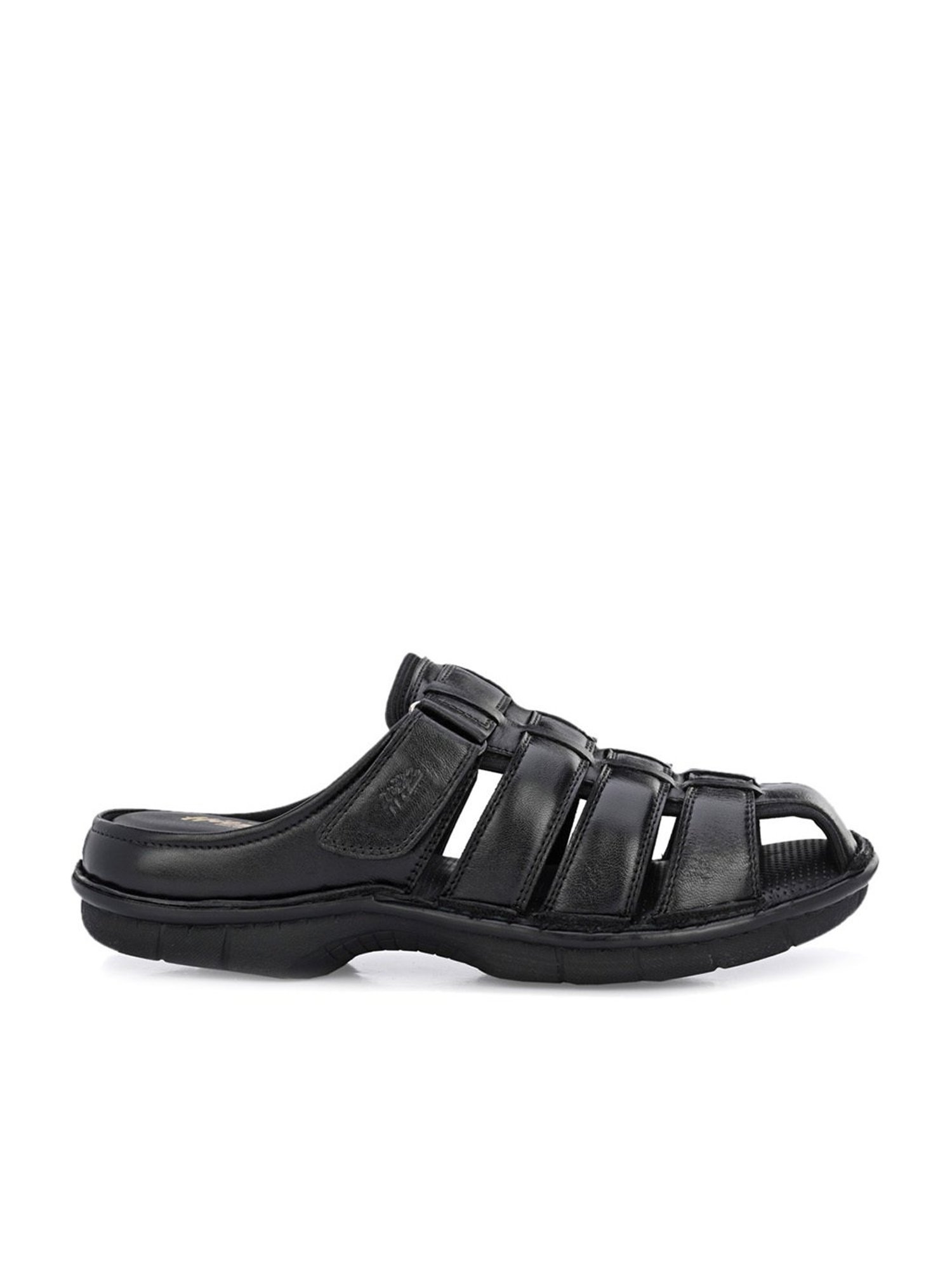 Hitz Men's Black Fisherman Sandals