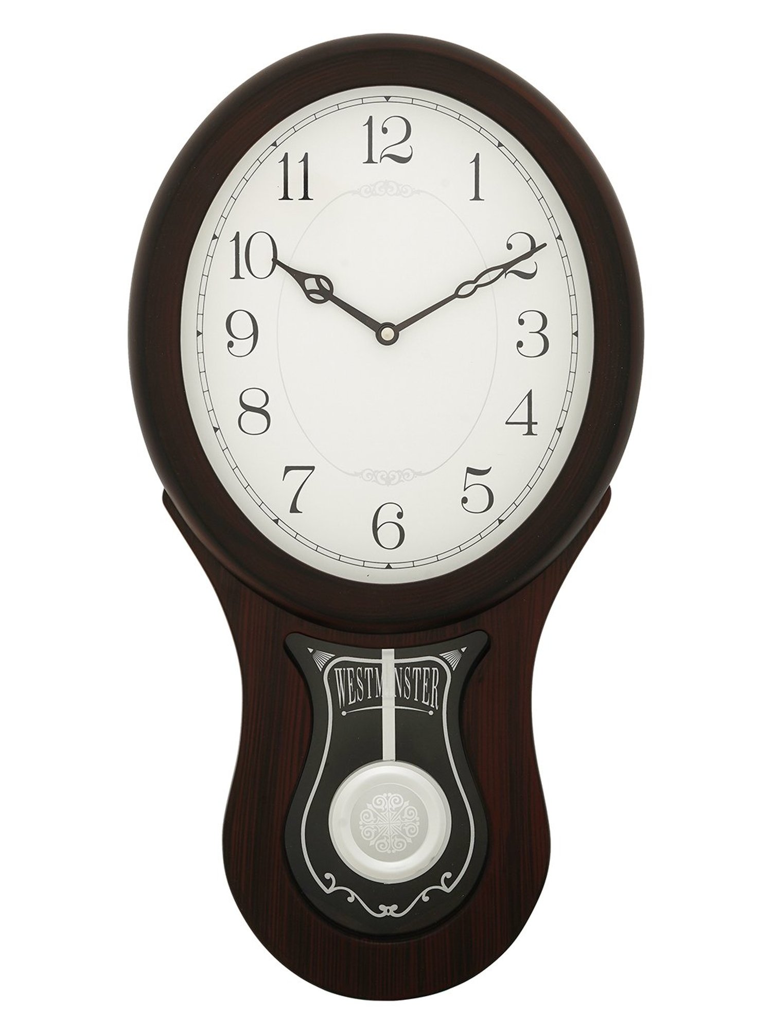 CHRONIKLE Classic Vertical Rosewood Brown Wood Wall Clock