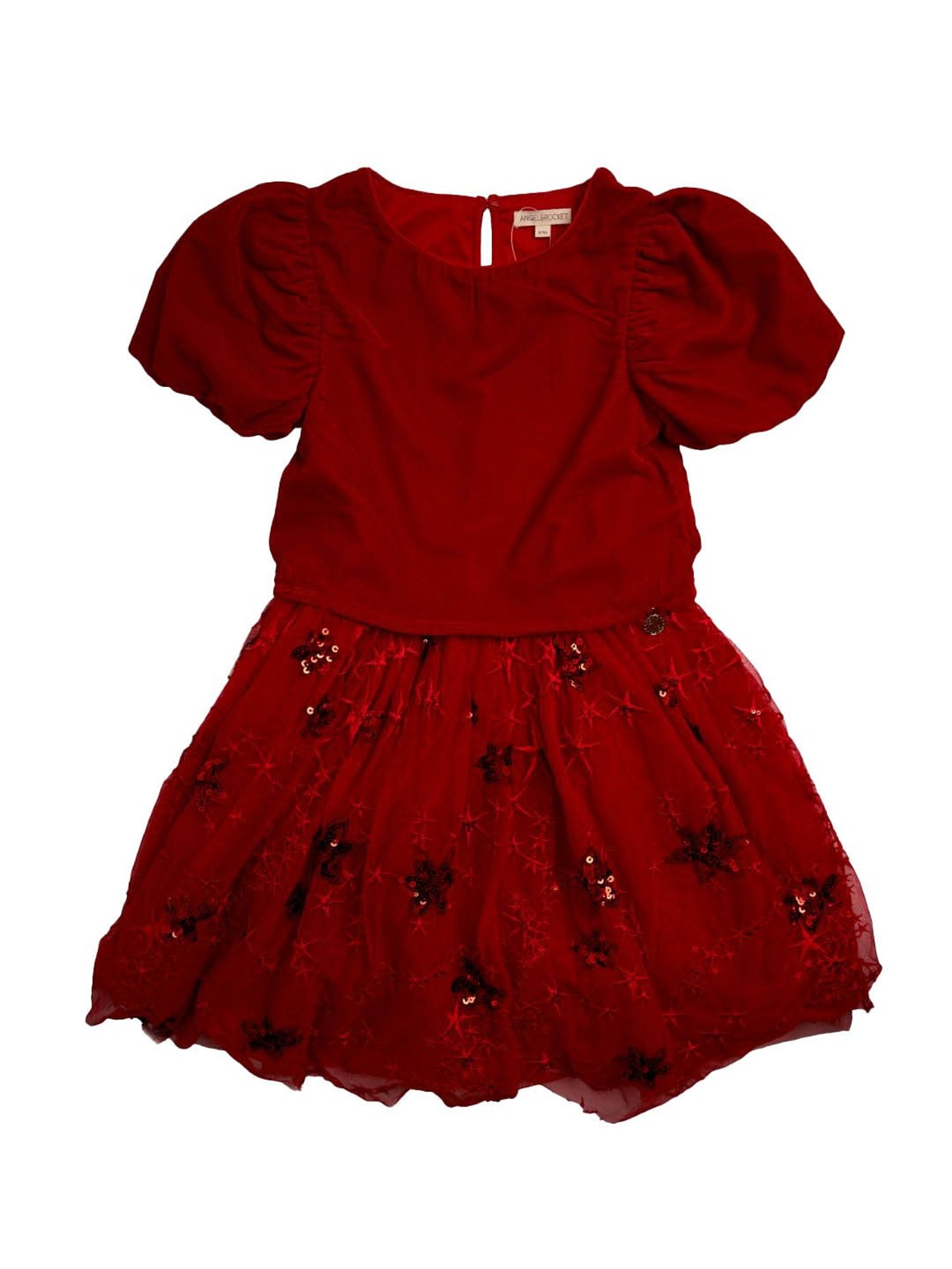 Angel & Rocket Kids Red Embroidered Dress