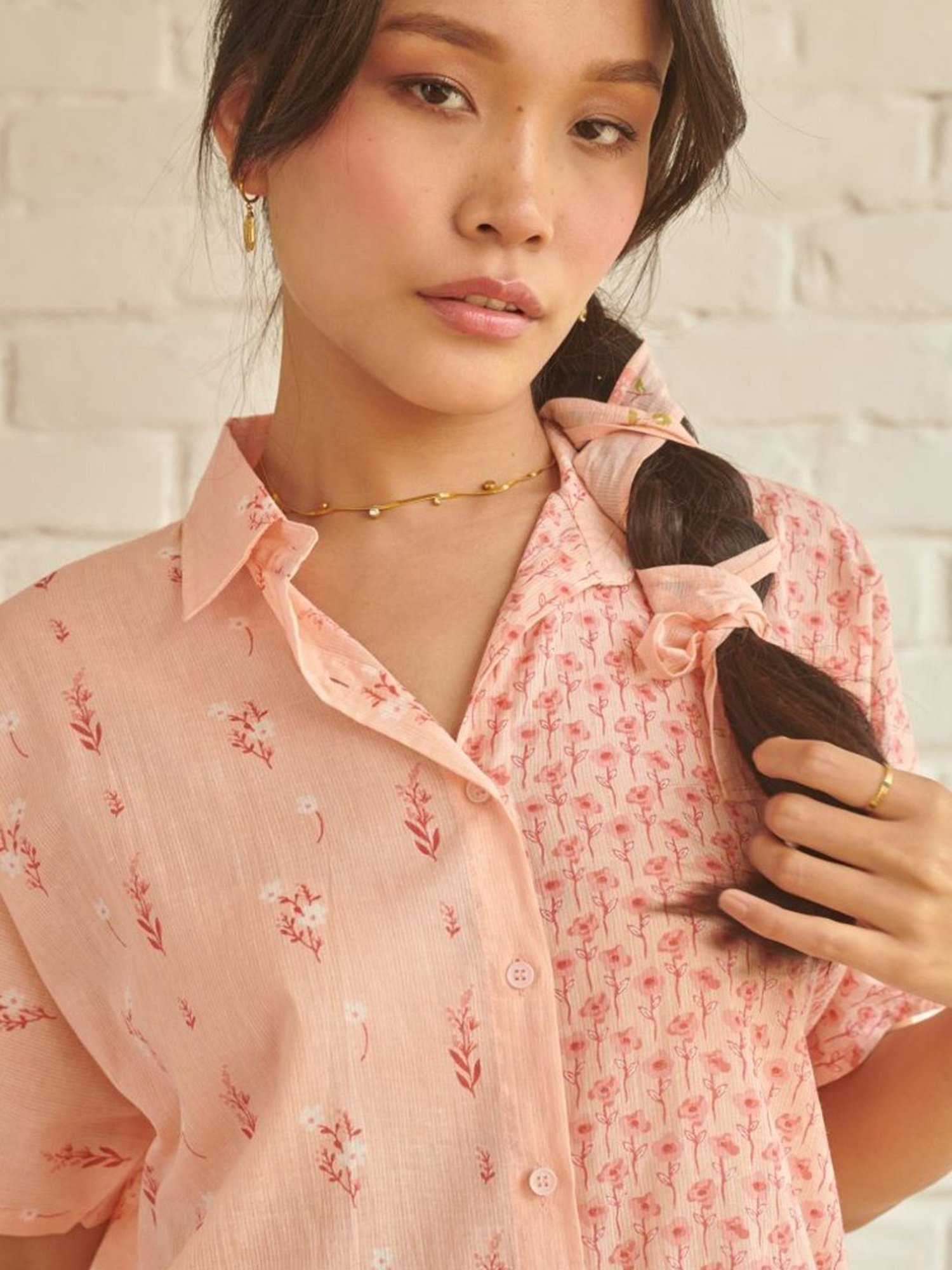 Prakriti Jaipur Peach Lily Oversized Shirt