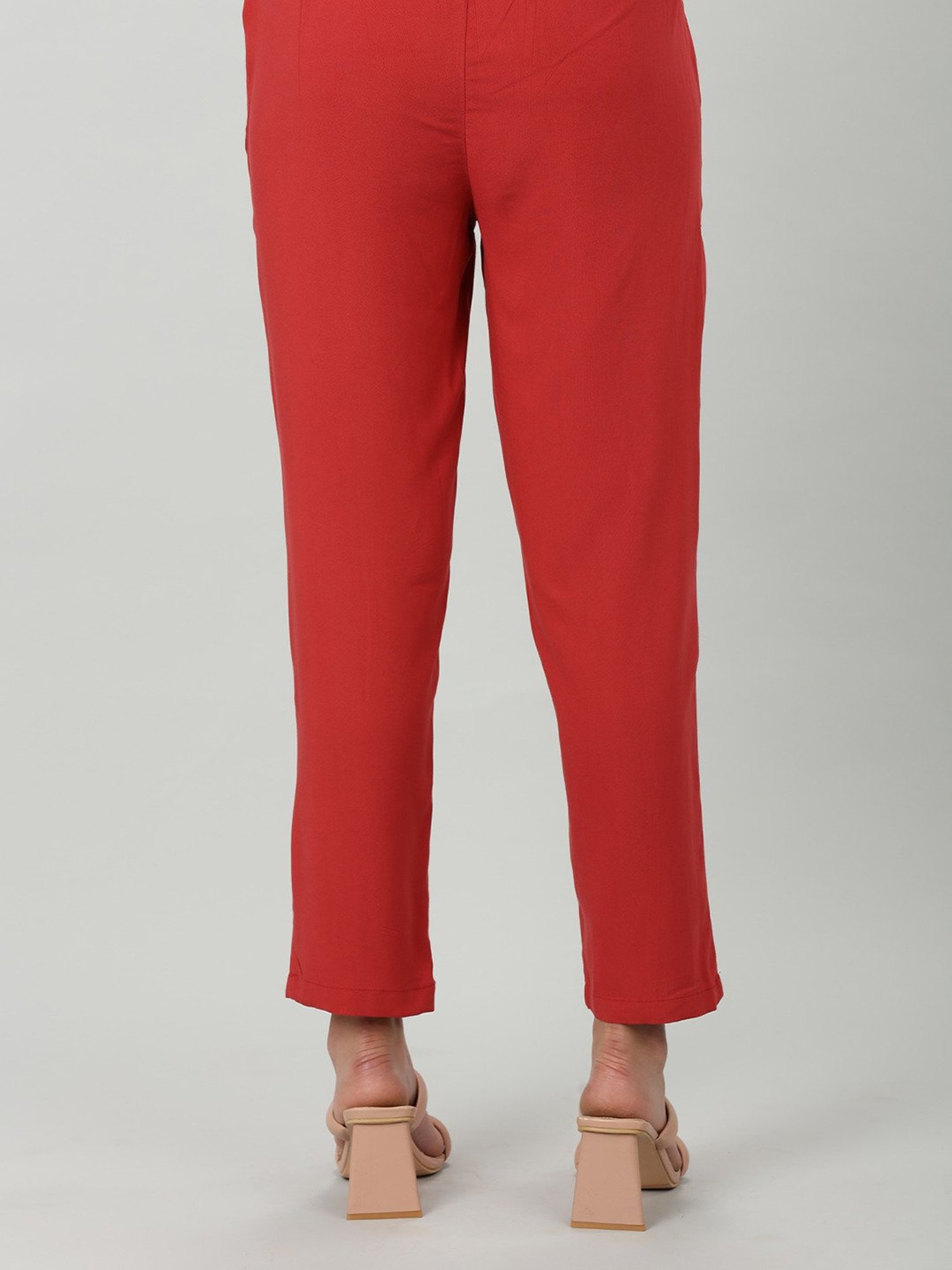 Mustard Red Regular Fit Palazzos