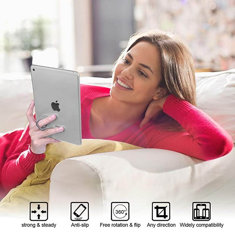 Ring Transparent Cell Ring Holder 360 Degree Rotation 180 Degree Flip Ring Grip Finger Ring Stand Kickstand Compatible Various Mobile s or Cases (Transparent)