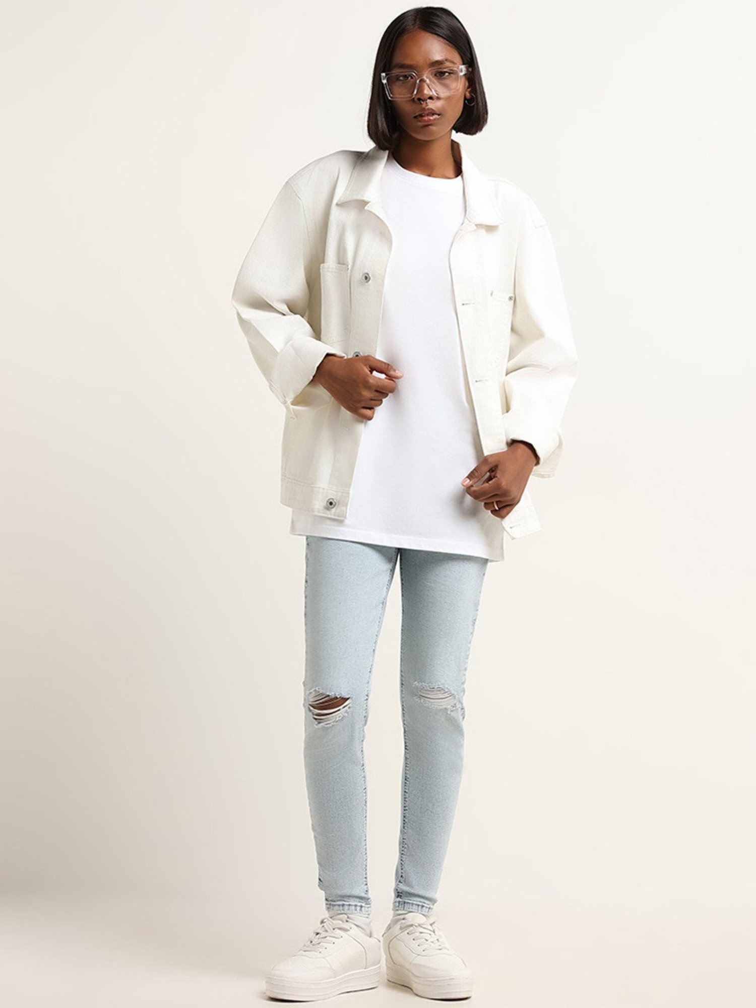 Nuon by Westside White Contrast Print T-Shirt