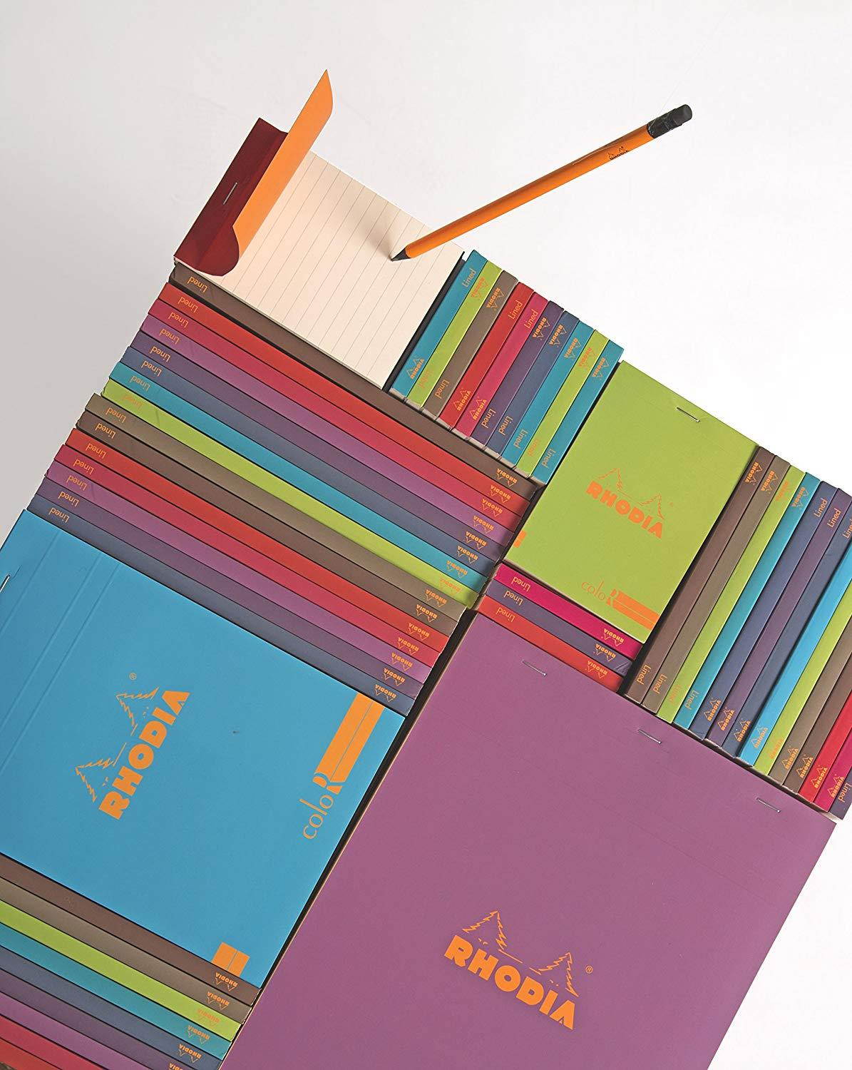 Rhodia 85 x 120 mm Color Head Stapled Pad, No12, Lined - Anise Green