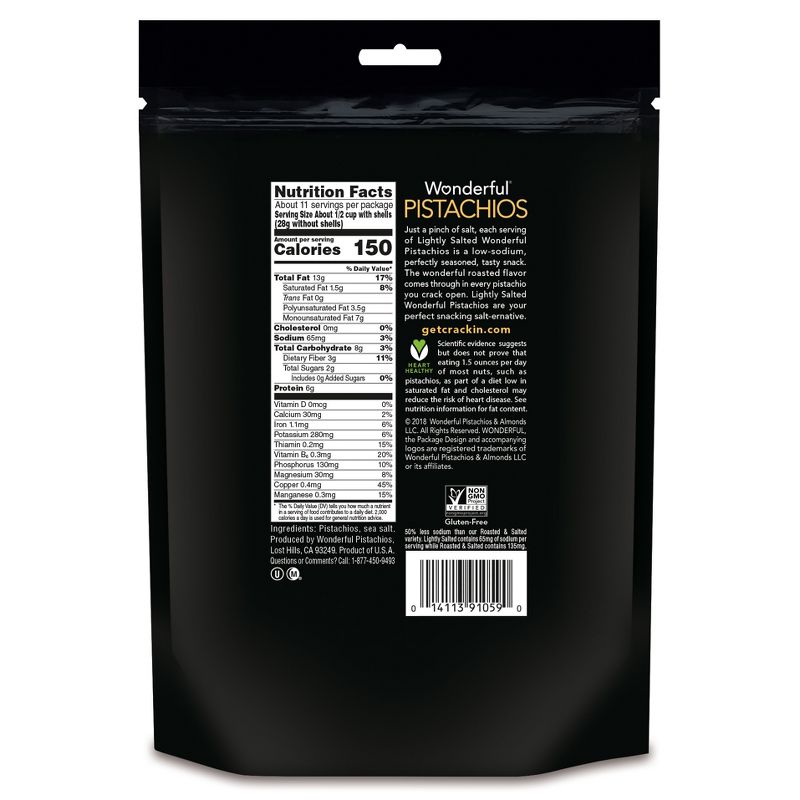Wonderful Lightly Salted Roasted Pistachios - 20oz