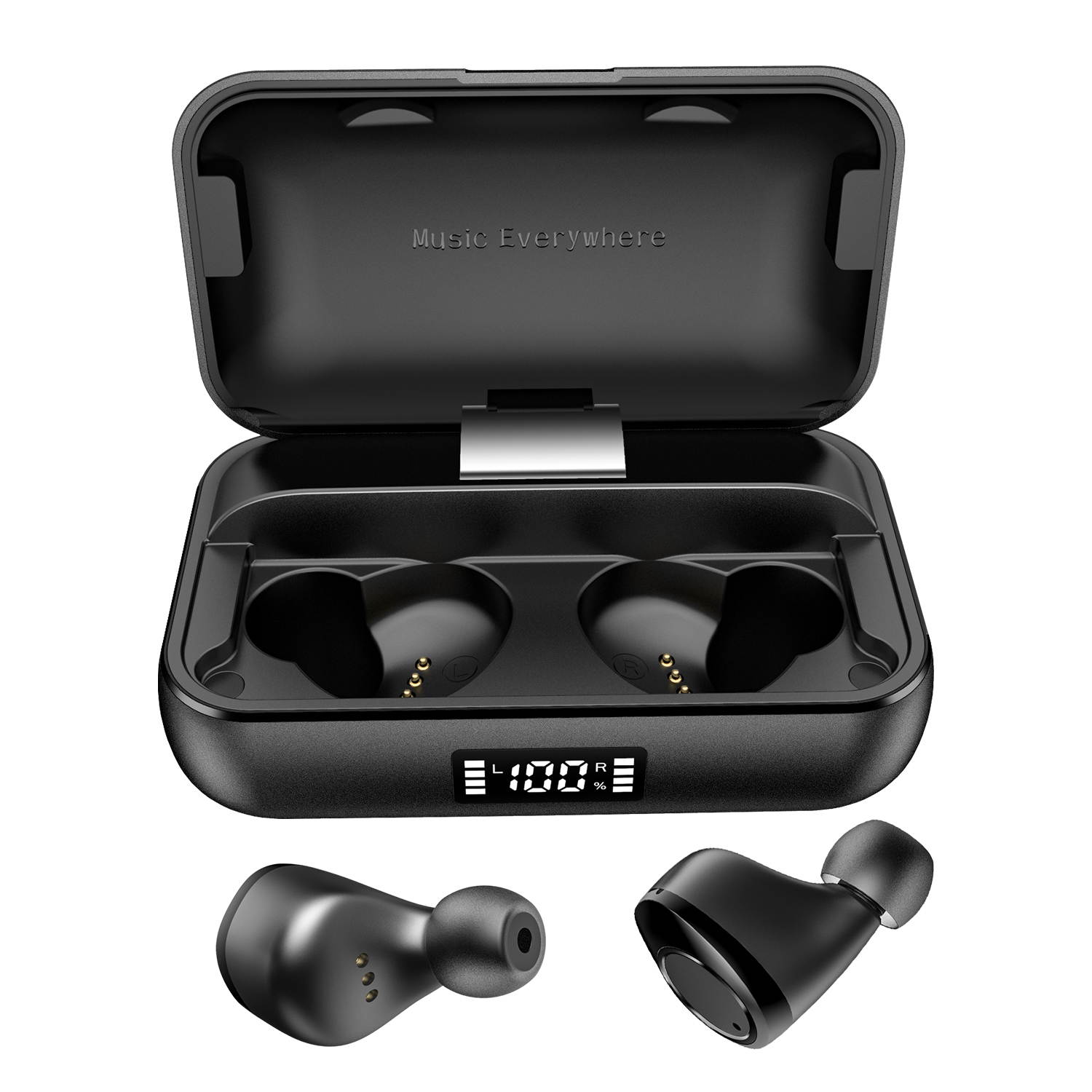 5pcs TWS Bluetooth 5.0 Wireless Earbuds With 4000Amh Charging Case IPX7 Waterproof TWS Stereo Headphones in-Ear Built-in Mic Headset Premium Sound with Deep Bass for Sport - Black