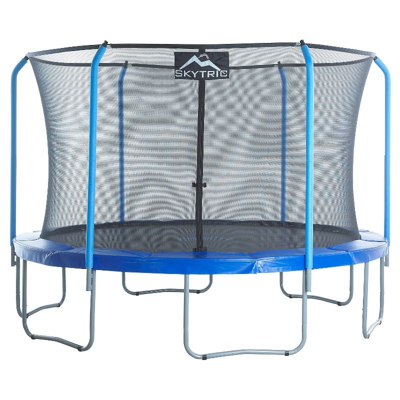 Skytric 11' Trampoline with Top Ring Enclosure System equipped with the "Easy Assemble Feature"