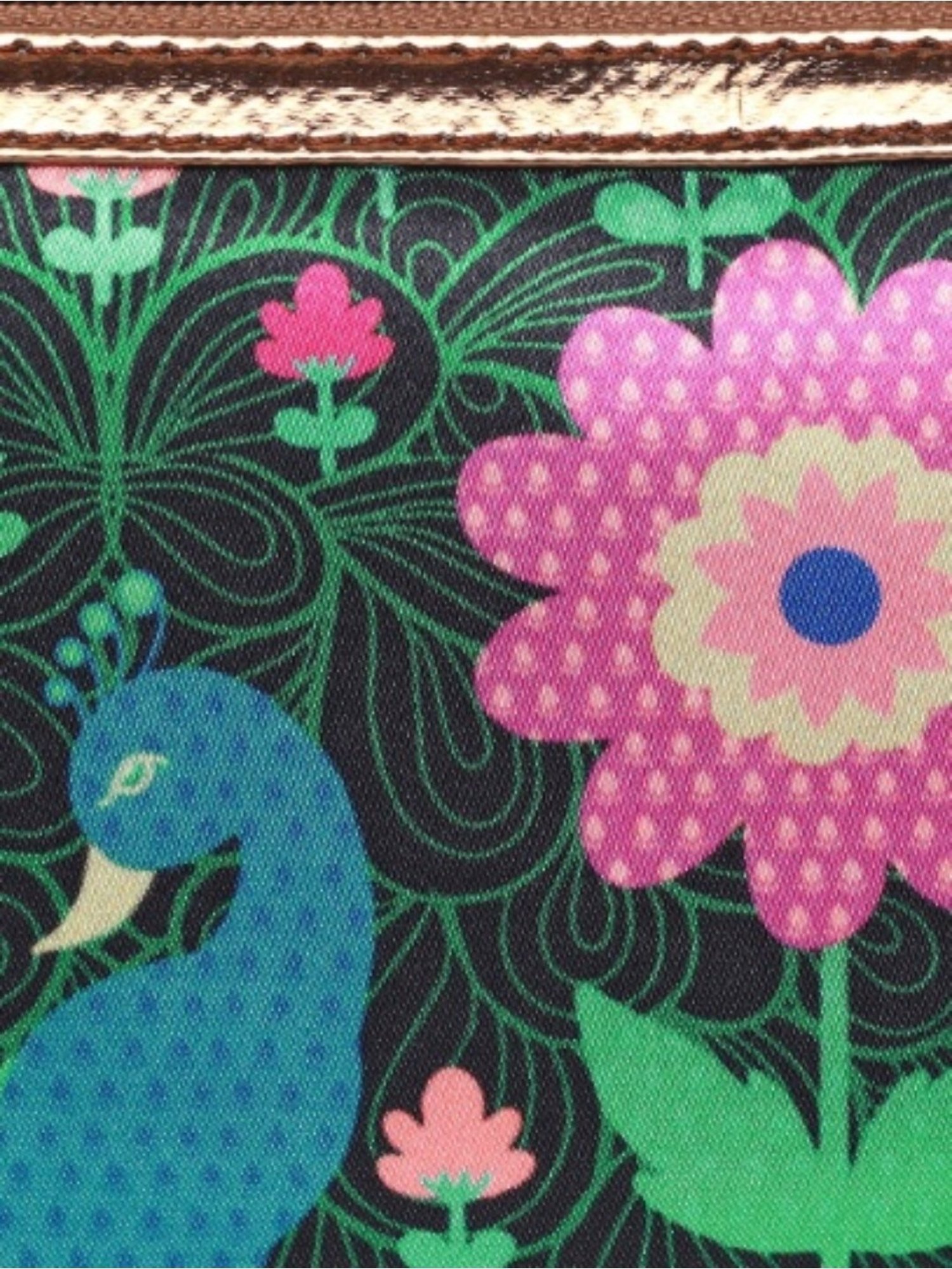 Sabhyata Peacock Multicolor Printed Small Wristlet