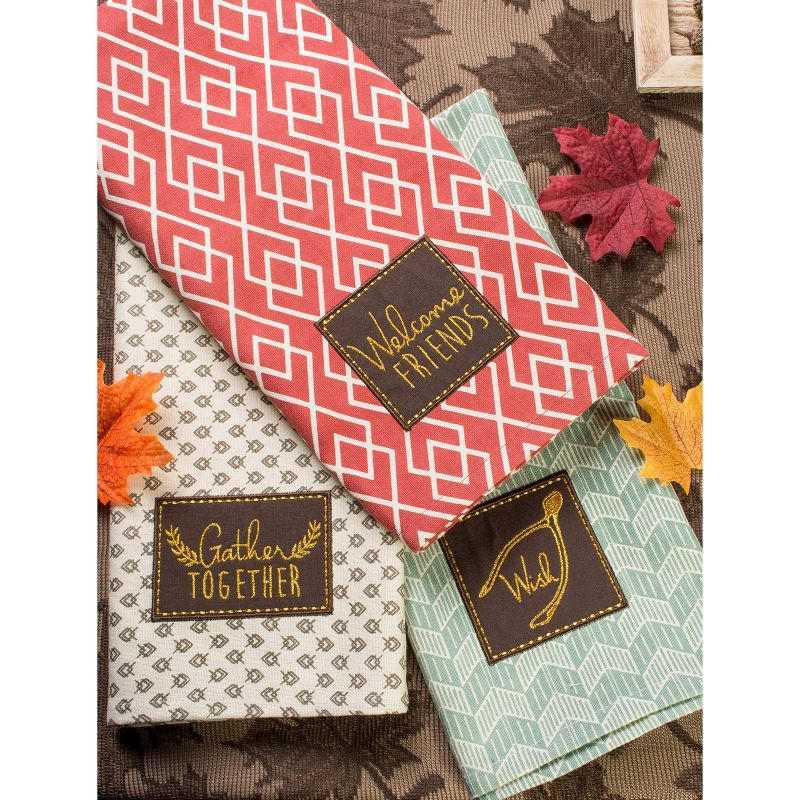 Swedish Dish Cloth 7.75" Thanksgiving Fall Set / 4 Dishcloth Kitchen Clean Up  -  Dish Cloth