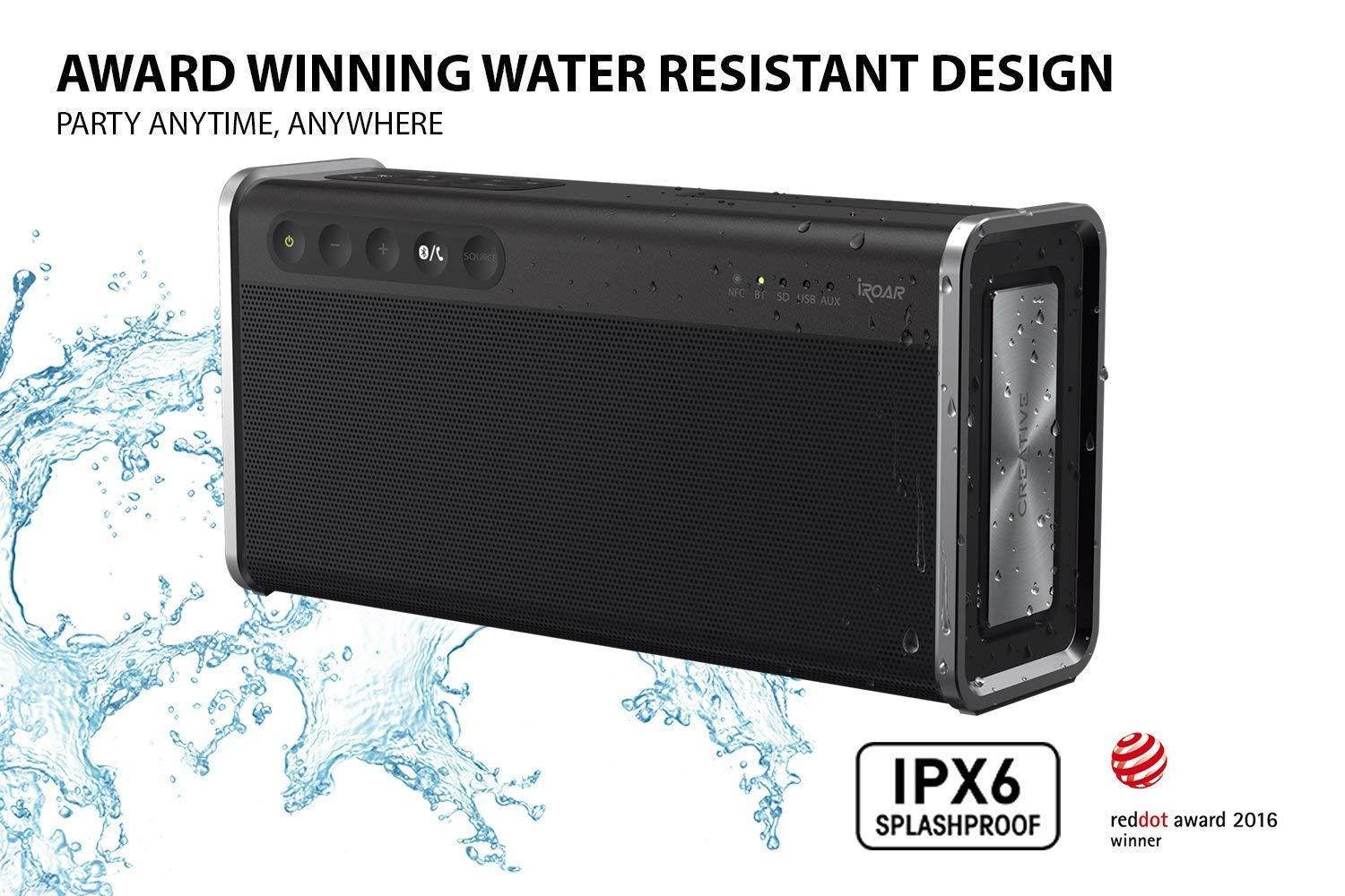 Creative Iroar Go Intelligent Splash-Proof Portable 5-Driver Bluetooth Speaker with Superwide Technology