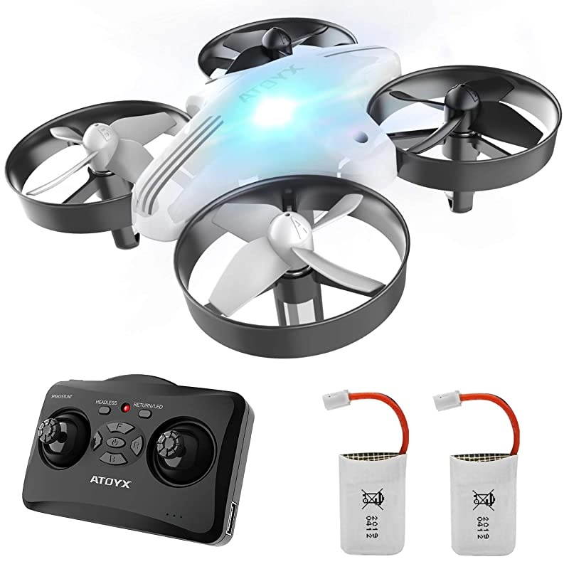 Drone for Kids and Beginners,Portable Remote Control RC Quadcopter Drone Toy, Best Drone for Boys and Girls with Altitude Hold, 3D Flips, Headless Mode,LED Light&Extra Batteries AT-66(White)