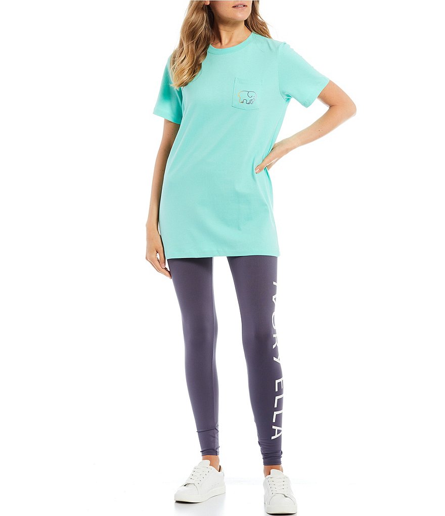 Ivory Ella Short-Sleeve Ombre Organic Cotton Logo Graphic Tee