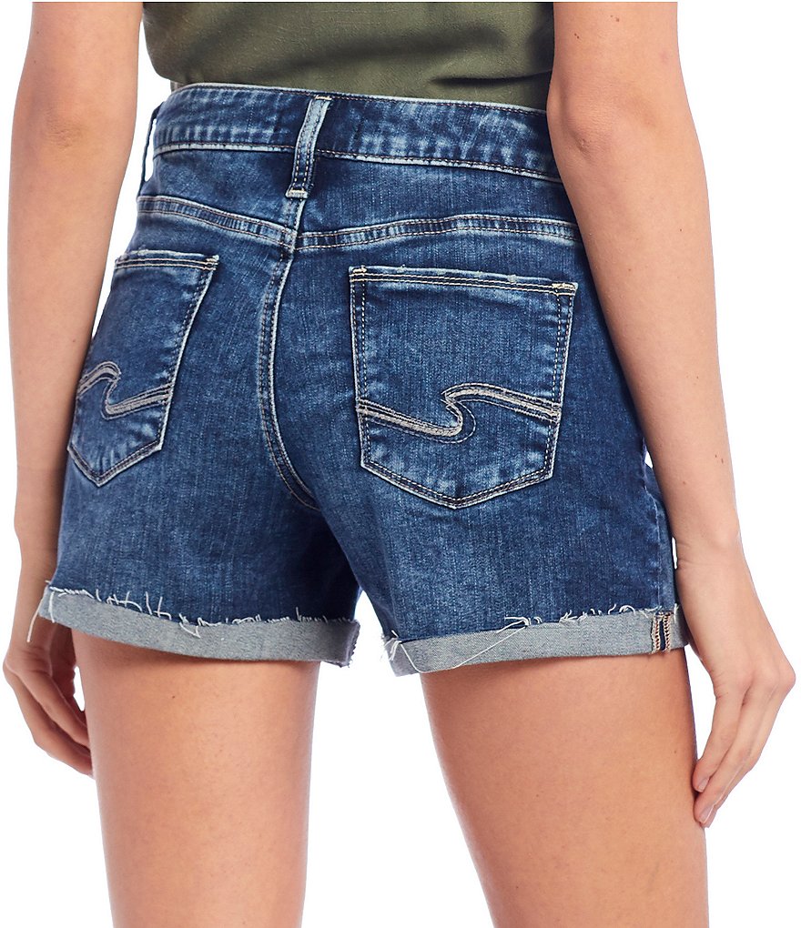 Celebrity Pink High Rise Destructed Frayed Hem Denim Shorts