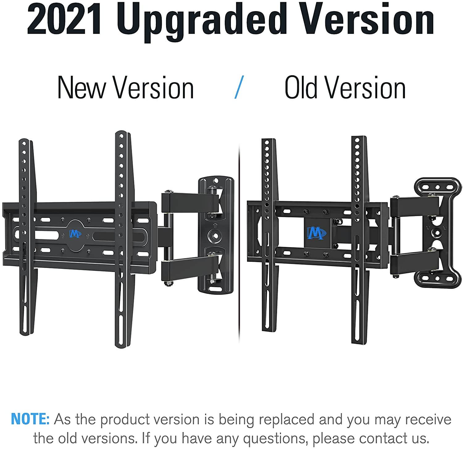 UL Listed TV Mount TV Wall Mount Swivel and Tilt for 26-55 Inch TV, Perfect Center Design, Full Motion TV Wall Mount Bracket with Articulating Arm up to VESA 400x400mm, 60 lbs, MD2377