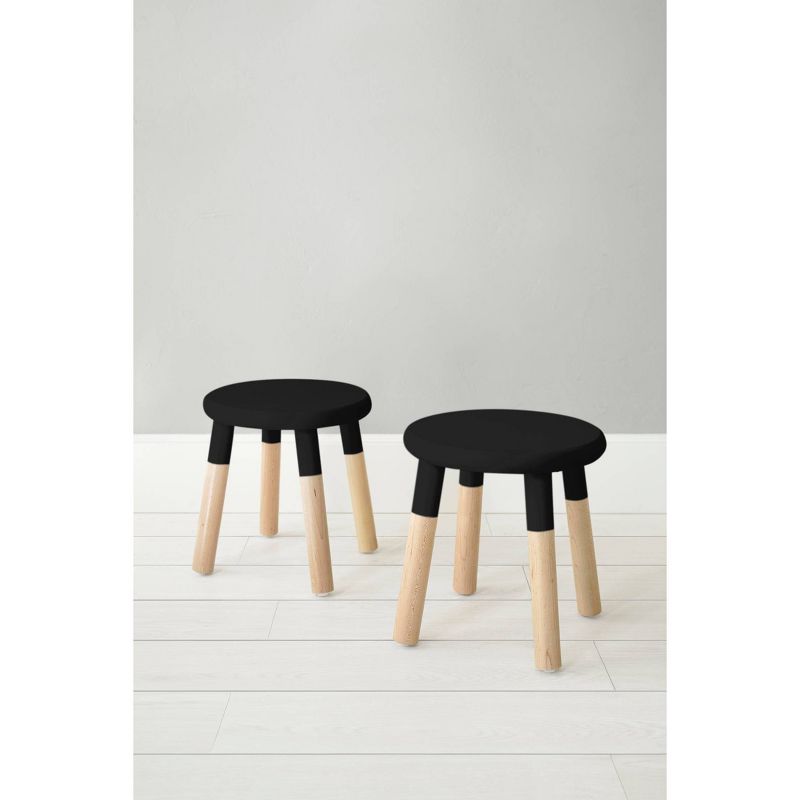 Set of 2 Peewee Wood Veneer Kids' Chairs Maple/Black - Nico & Yeye