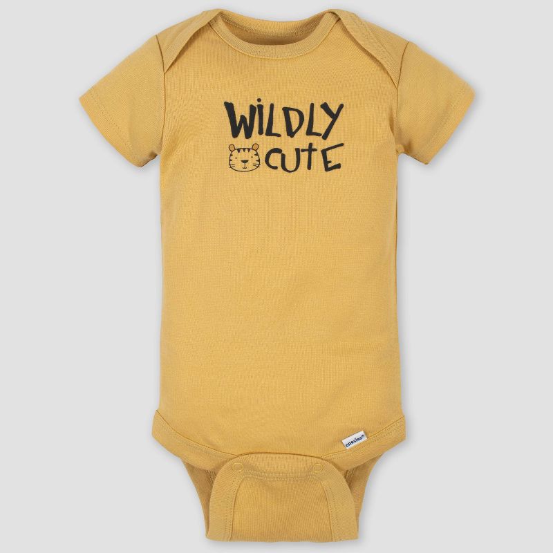 Gerber Baby Boys' 8pk Tiger Onesies - White/Yellow 3-6M