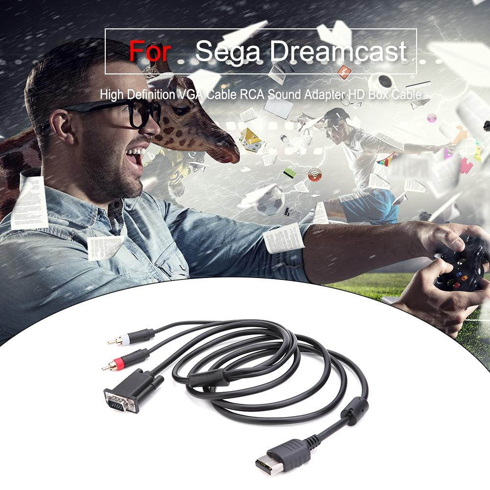 High Definition VGA Cable RCA Sound Adapter HD Box Cable for Sega Dreamcast VGA Cable for SEGA Dreamcast DC high quility