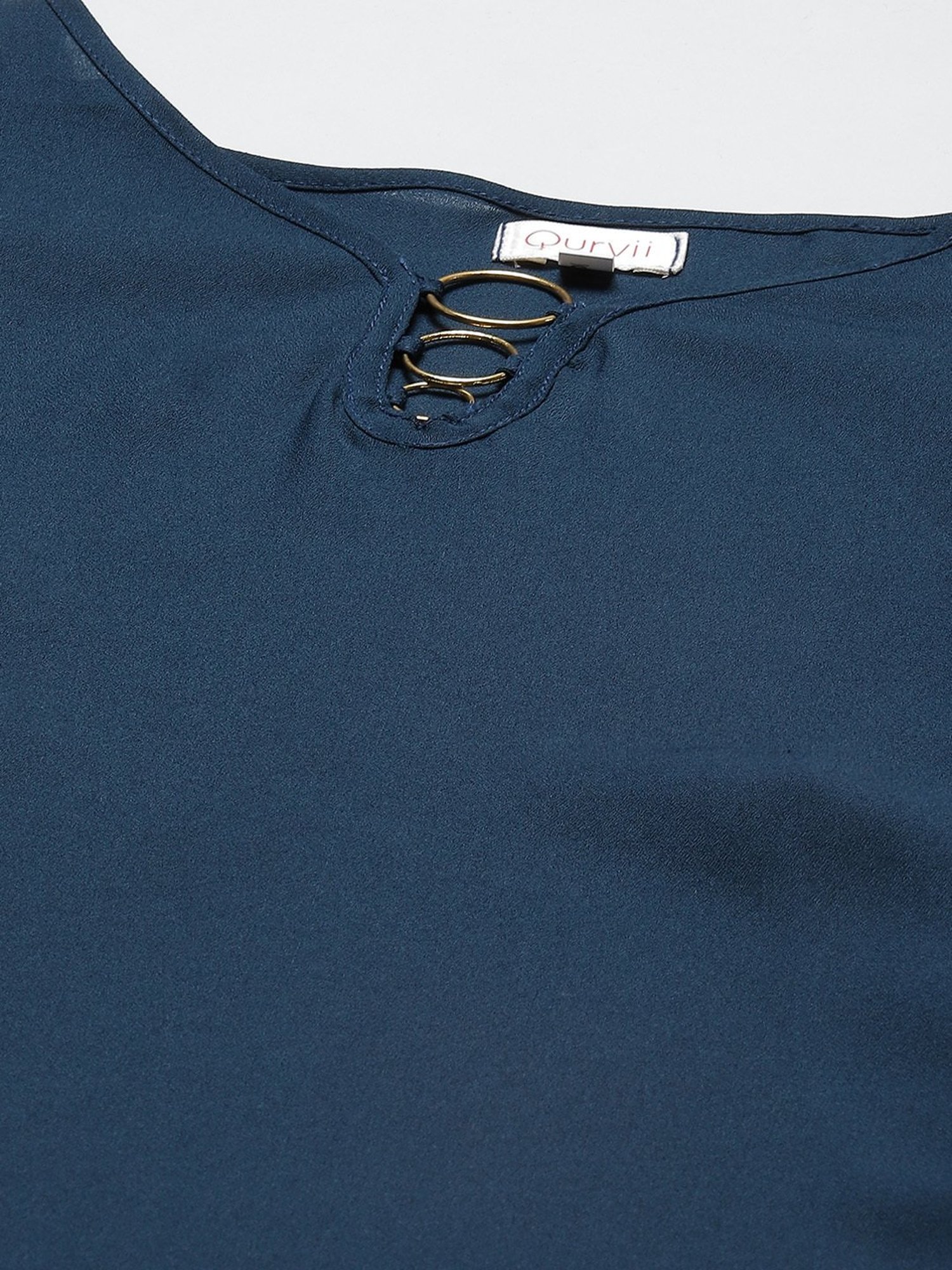 Qurvii Teal V-Neck Kaftan Top