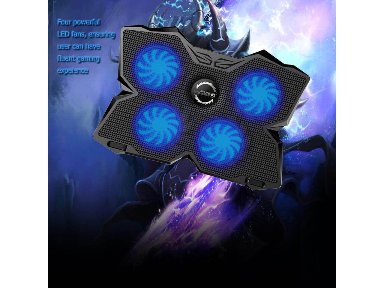 Werleo Laptop Cooler with Stand The Most Powerful Slim Gaming PC Fan Cooler for Computer Rapid Cooling Action 4 LED Fans Quiet USB Laptop Cooling Pad