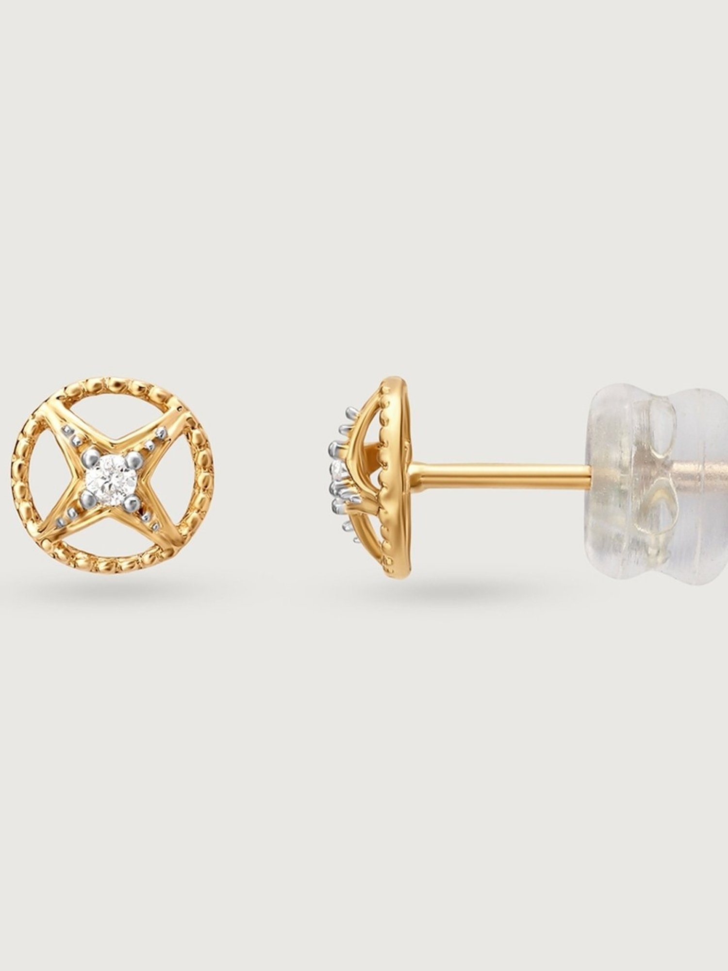 Mia by Tanishq Timeless Starscape 14k Gold & Diamond Stud Earrings