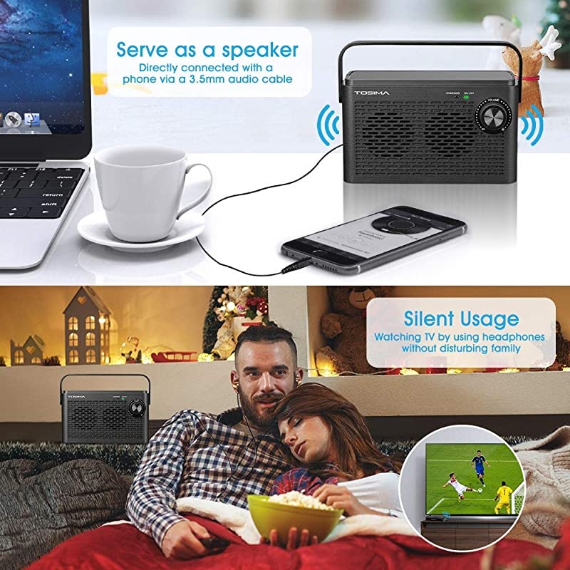 TV Speakers for Hard of Hearing Portable TV Soundbox Seniors Hearing Assistance Speaker for TV with Headphone Jack TV Need Audio Output or 35mm Jack
