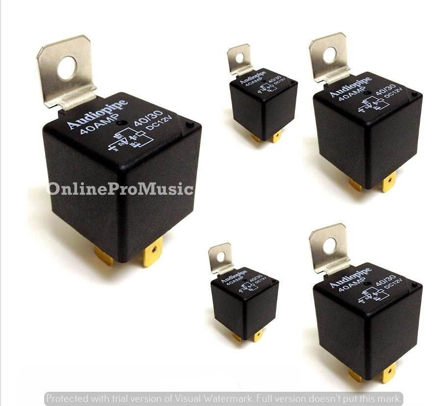 5 Pack Bosch, Metra 12v 5 Pin SPDT 30/40 Amp Relay Socket Metal Tab Auto Marine