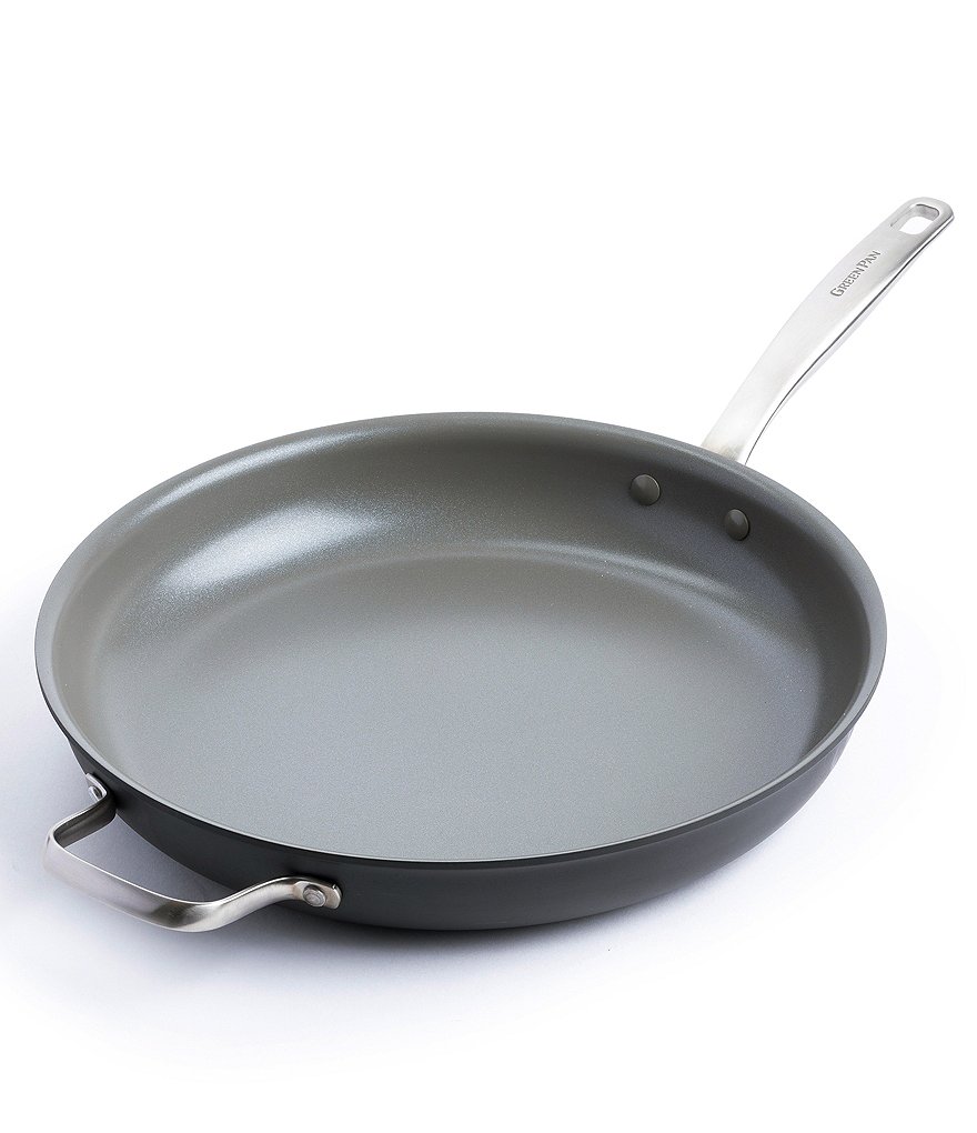 GreenPan Chatham 13.5#double; Fry Pan with Helper Handle