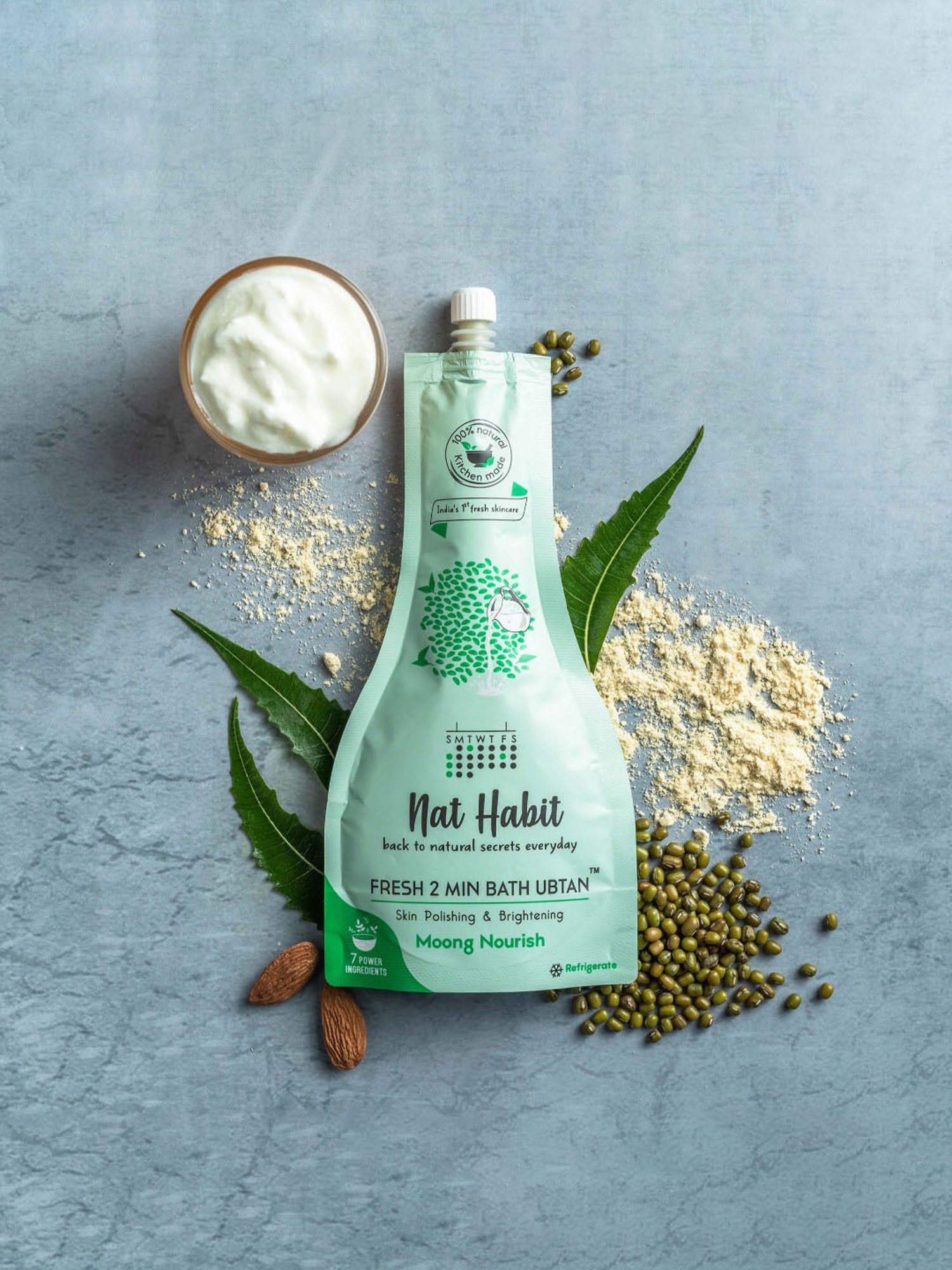 Nat Habit Fresh Moong Nourish Fresh 2 Min Bath Ubtan - Pack of 2
