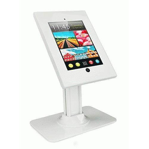 Mount-It! Tablet Security Stand Kiosk | Full Motion Anti-Theft Enclosure | White
