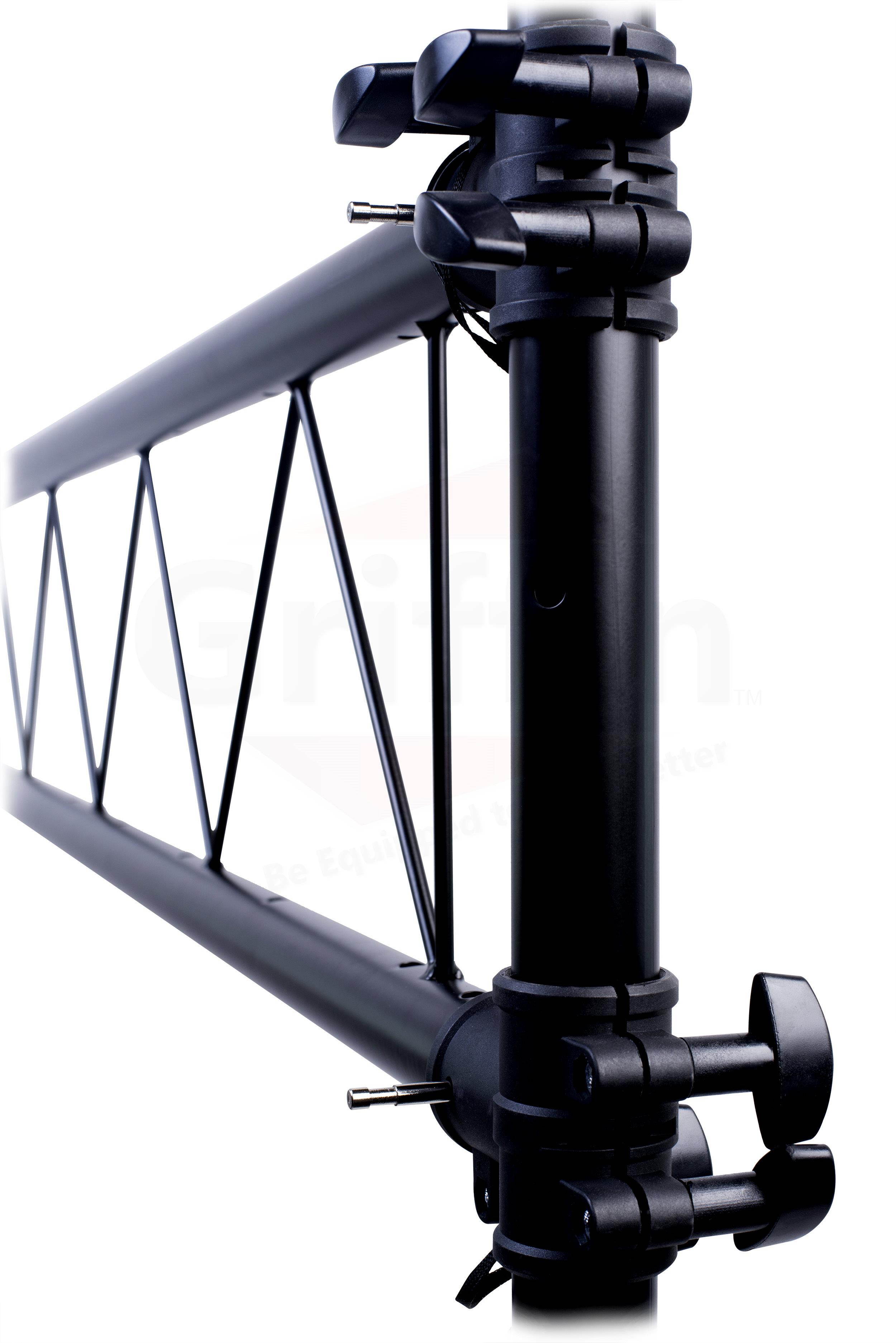 Light Truss Stand System by GRIFFIN | I-Beam Trussing Set & DJ Booth Platform Kit | Hanging Mount Lighting Package for Music Gear, PA Speakers, Can Lights | T-Bar Extension for Portable Audio Stage