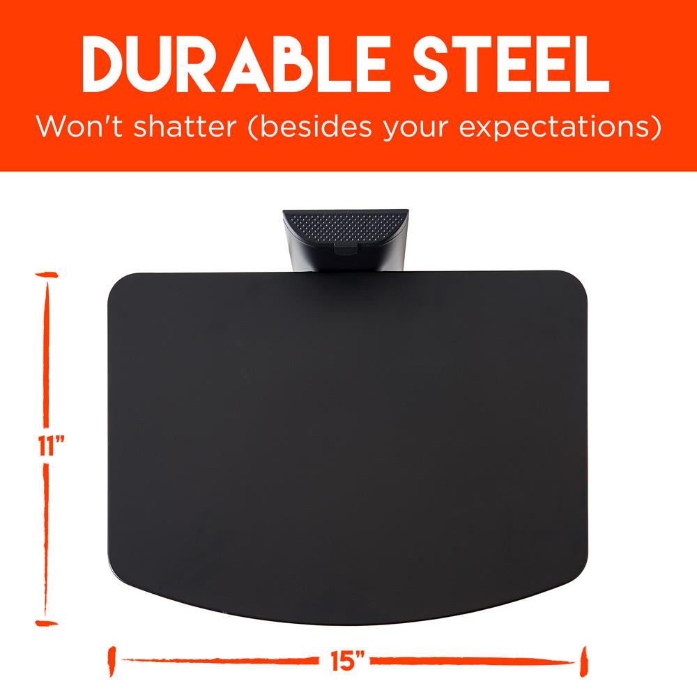 ECHOGEAR Steel Wall-Mounted AV Shelf Holds 15lbs of Entertainment Devices-Black