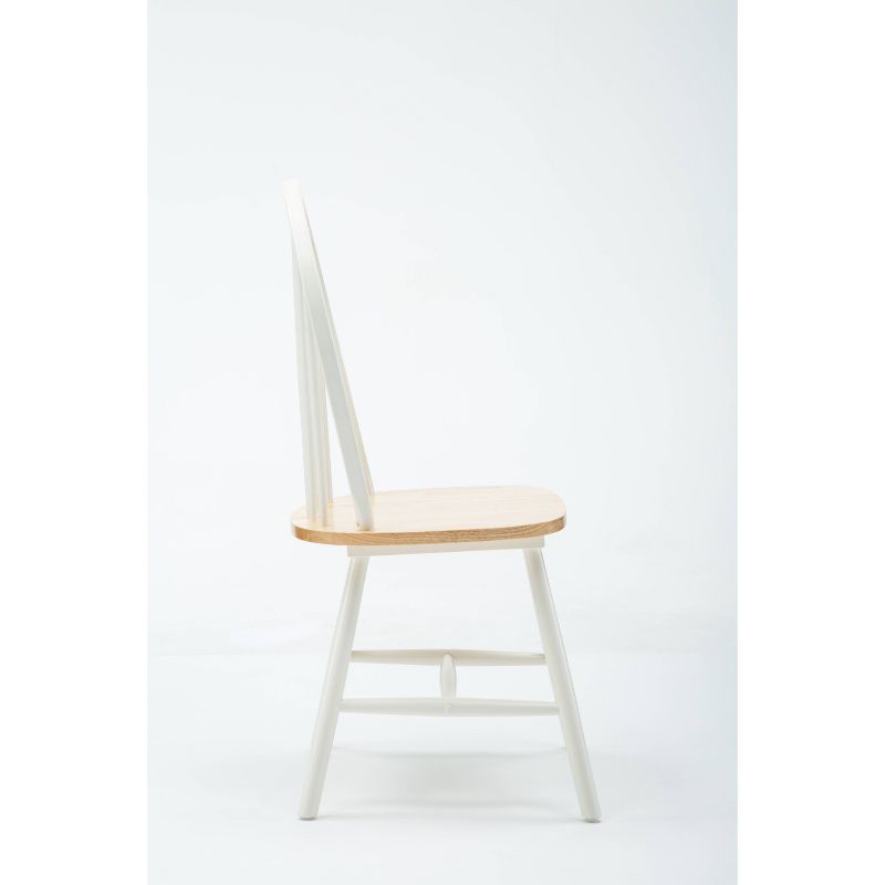 Set of 2 Windsor Dining Chair Wood/White/Natural - Boraam