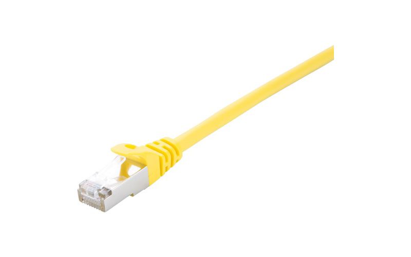 V7 Yellow Cat5e Shielded (STP) Cable RJ45 Male to RJ45 Male 10m 32.8ft - 32.81 ft Category 5e Network Cable for Modem, Router, Hub, Patch Panel