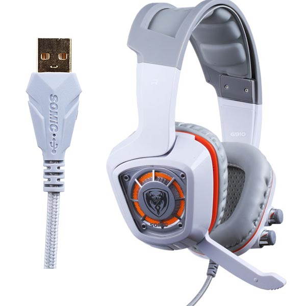Somic G910 LED Virtual 7.1 Surround Sound USB Gaming Headphone Stereo Vibration Headset with Two Gaming Modes, Microphone For CF LOL PC Games