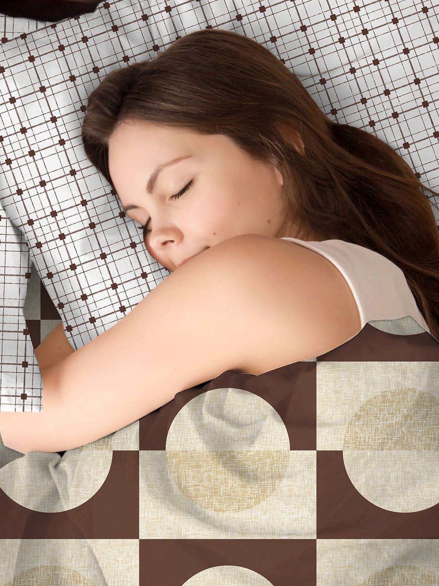 Layers Illuminating Homes Brown Cotton 150 TC Single Size Bed Sheet with Pillow Cover