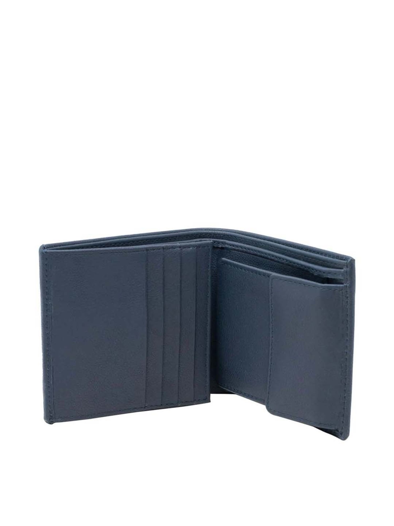 Tohl Navy Casual Leather Bi-Fold Wallet for Men