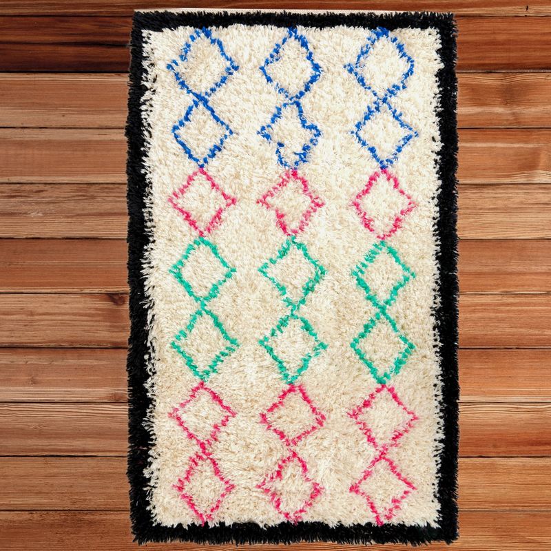 1'10"x1'10" Rectangle Woven Accent Rug Multicolored - DEERLUX