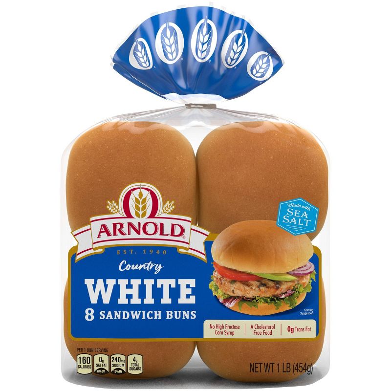 Arnold Select White Hamburger Buns - 15oz/8ct