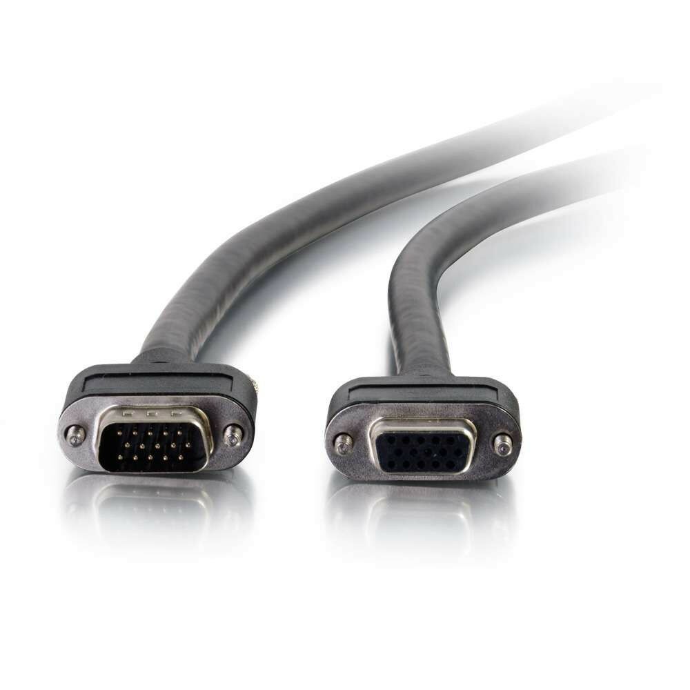 C2G HD15 Male to HD15 Female VGA Video Extension Cable 6ft Length - Black