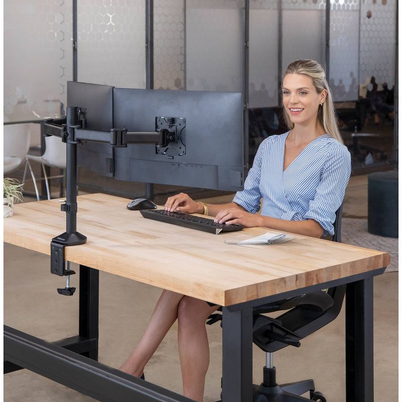 Amer Adjustable Monitor Mount, Up to 24", Black (AMR2CV) 