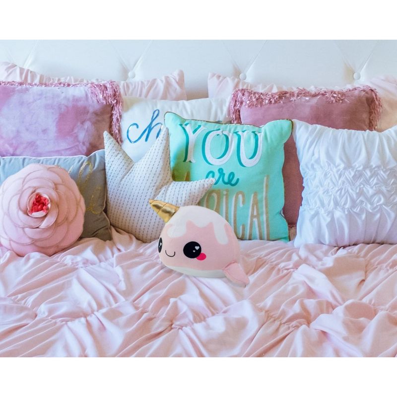 Seven20 Glitter Galaxy 6-Inch Ice Cream Cone Horn Pink Narwhal Collectible Plush